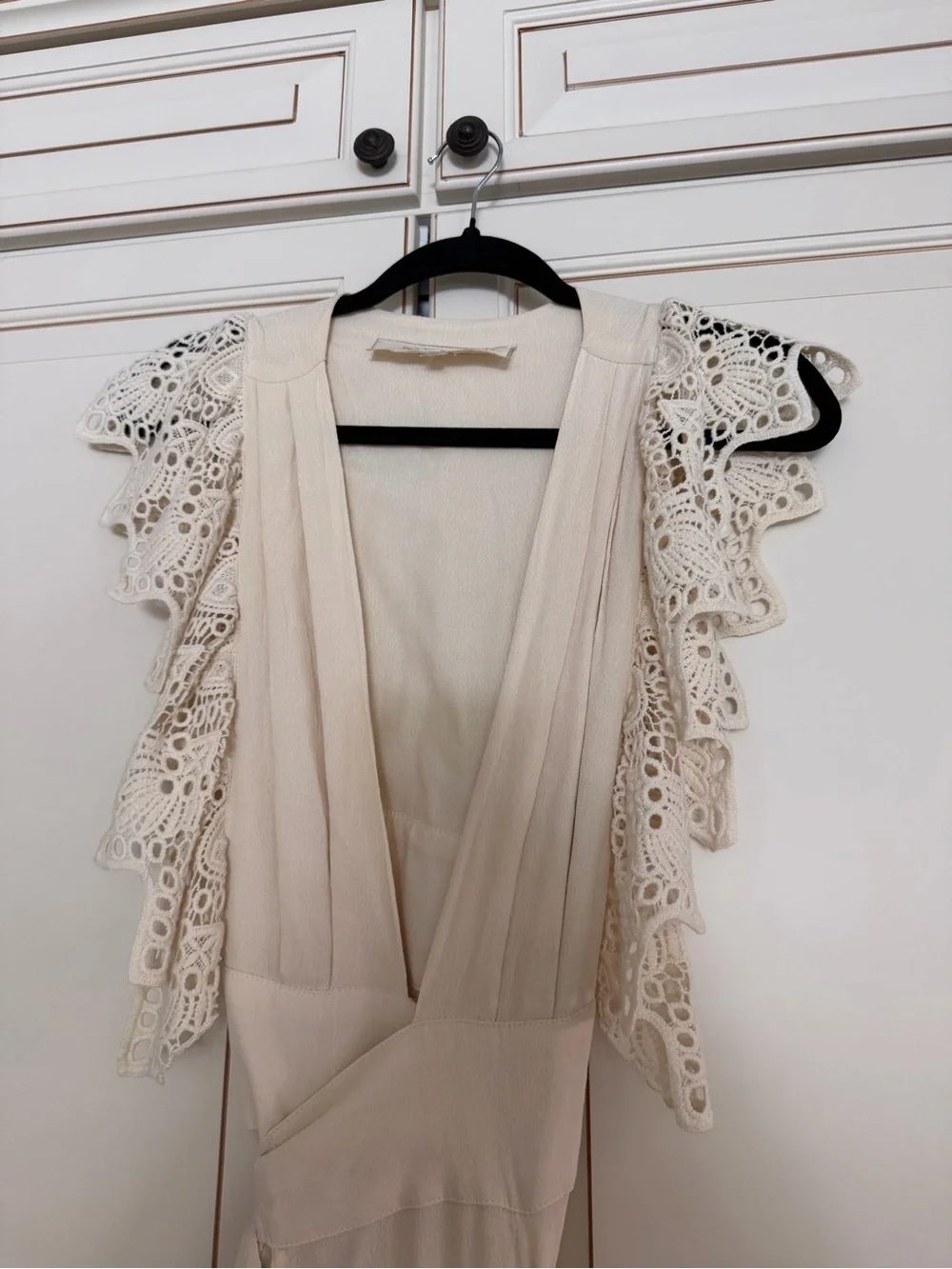Jen's Pirate Booty White Poppy Wrap Bohemian Lace-Trim Maxi Dress in Cream (125) - Picture 7 of 9